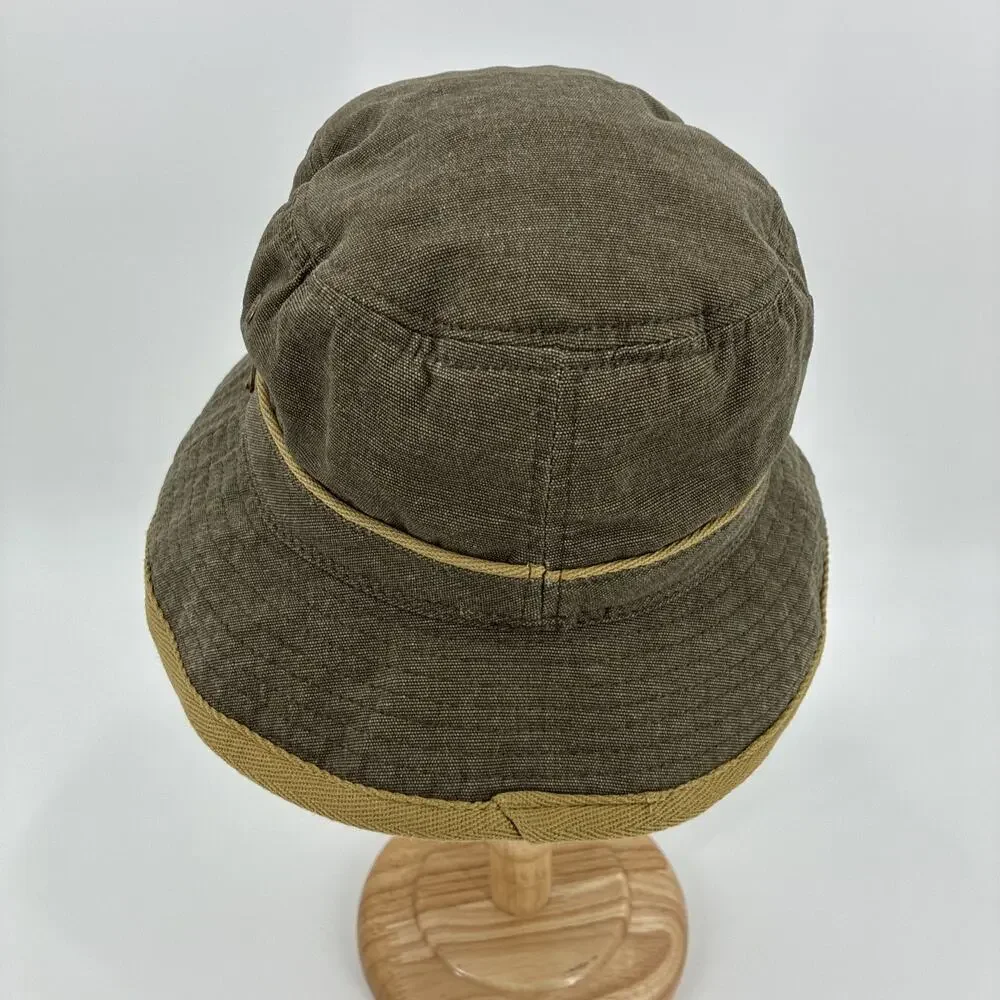Stetson Oxford Bucket Hat XL Brown Beige Canvas Safari Outdoor Fishing Hiking